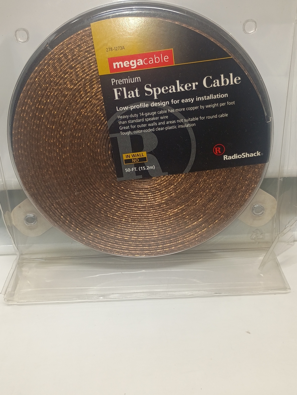 Premium Flat Speaker Cable – Copper Color, 50 ft